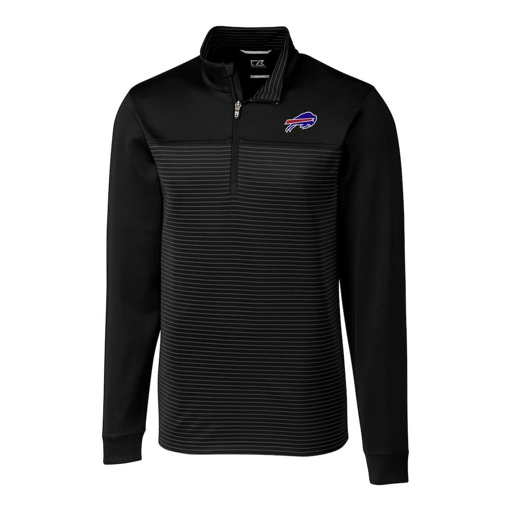 Buffalo Bills  Cutter & Buck Big & Tall Traverse Stripe Quarter-Zip Pullover Jacket