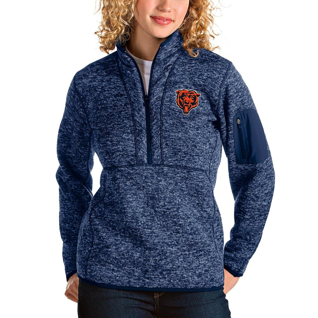 Chicago Bears  Antigua Women's Bear Head Fortune Half-Zip Pullover Jacket