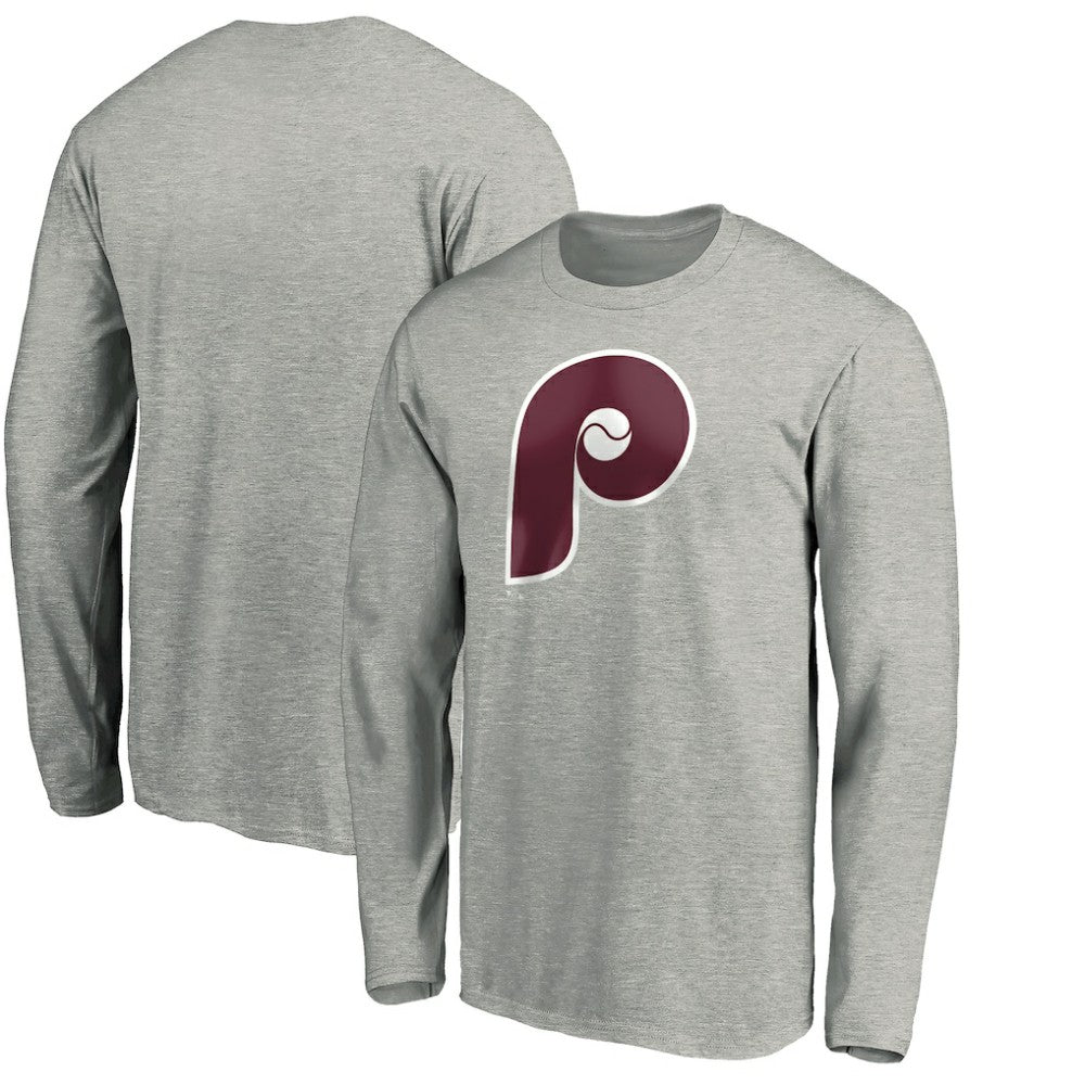 Philadelphia Phillies Cooperstown Collection Huntington Logo Long Sleeve T-Shirt | MLB New