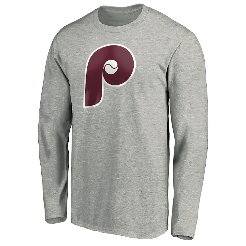 Philadelphia Phillies Cooperstown Collection Huntington Logo Long Sleeve T-Shirt | MLB New