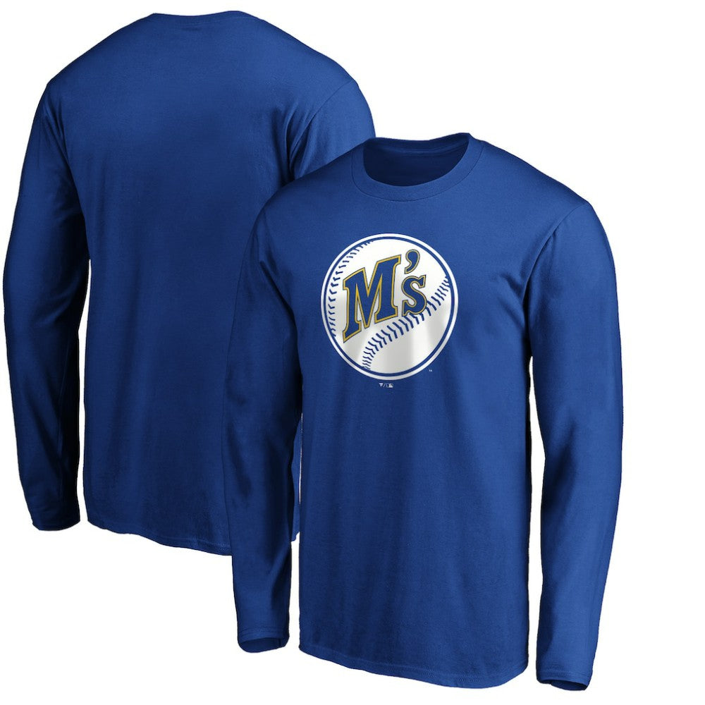 Seattle Mariners Cooperstown Collection Huntington Logo Long Sleeve T-Shirt | MLB For sale