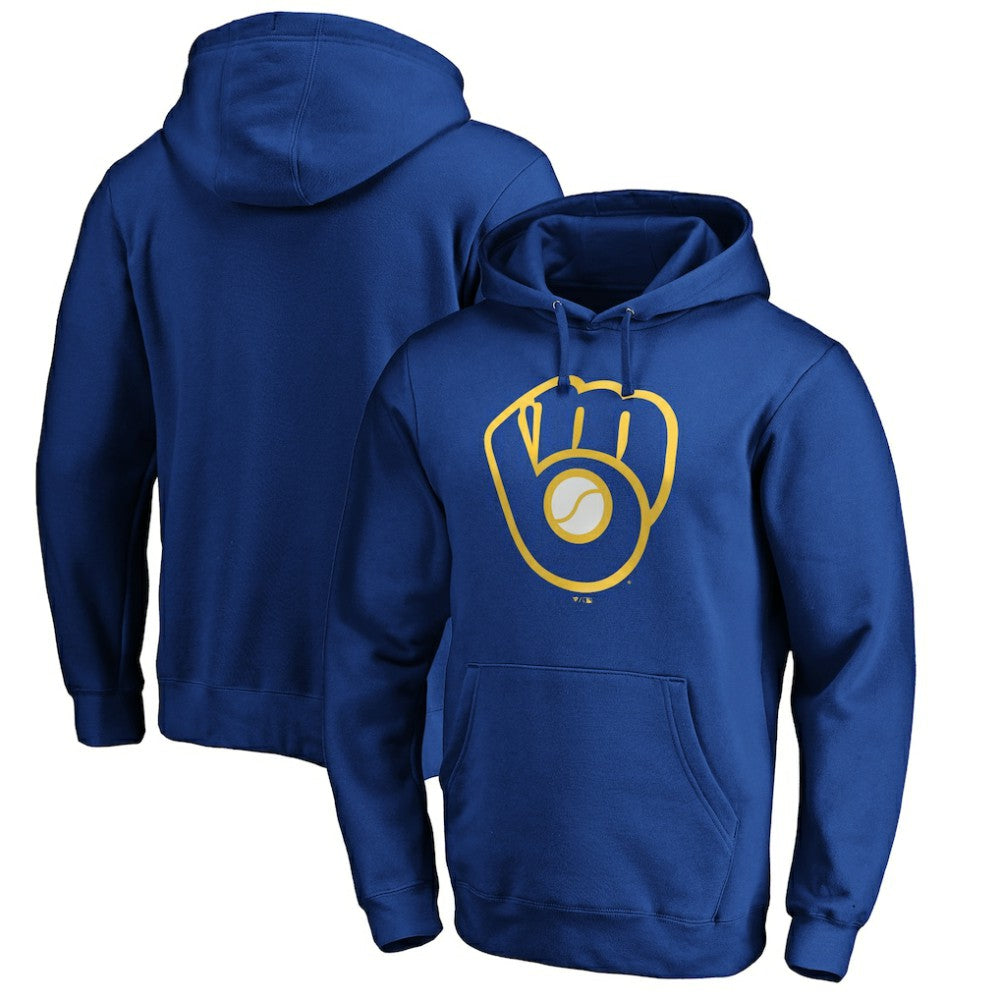 Milwaukee Brewers Cooperstown Collection Huntington Logo Fitted Pullover Hoodie | MLB Shop