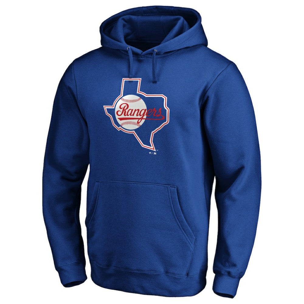Texas Rangers Cooperstown Collection Huntington Logo Fitted Pullover Hoodie | MLB For sale