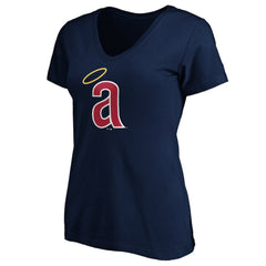 California Angels Women's Cooperstown Collection Huntington Logo V-Neck T-Shirt | MLB New