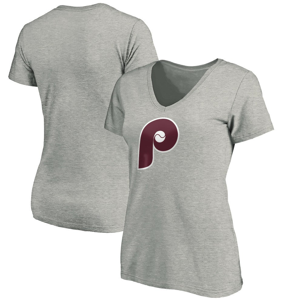 Philadelphia Phillies Women's Cooperstown Collection Huntington Logo V-Neck T-Shirt | MLB Online