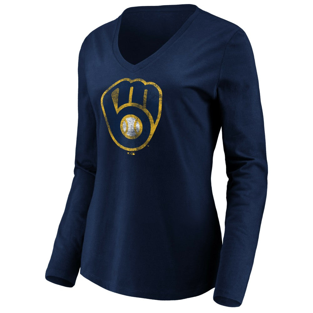 Milwaukee Brewers Women's Core Distressed Team Long Sleeve T-Shirt | MLB Online