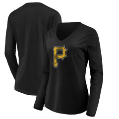 Pittsburgh Pirates Women's Core Distressed Team Long Sleeve T-Shirt | MLB Outlet