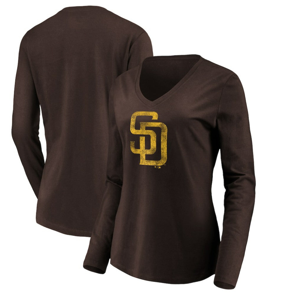 San Diego Padres Women's Core Distressed Team Long Sleeve T-Shirt | MLB Discount