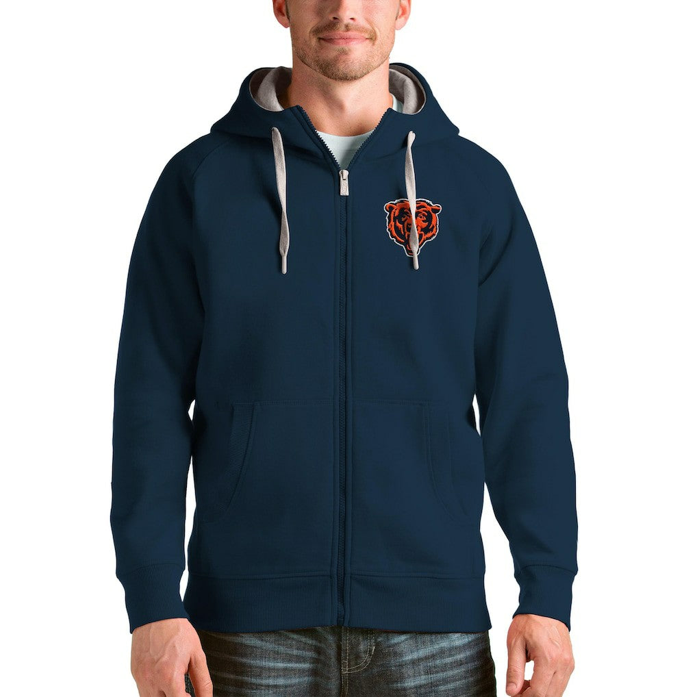 Chicago Bears  Antigua Bear Head Victory Full-Zip Hoodie