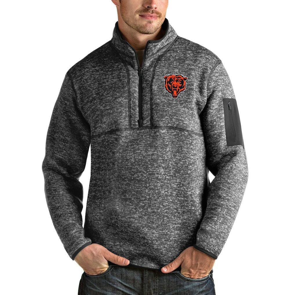 Chicago Bears  Antigua Bear Head Fortune Quarter-Zip Pullover Jacket
