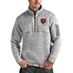 Chicago Bears  Antigua Bear Head Fortune Quarter-Zip Pullover Jacket
