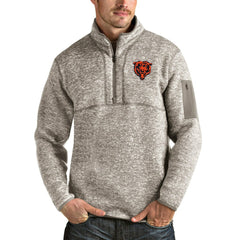 Chicago Bears  Antigua Bear Head Fortune Quarter-Zip Pullover Jacket
