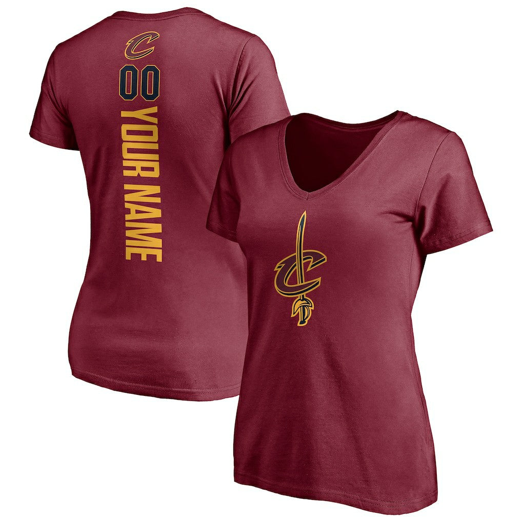 Cleveland Cavaliers Women's Playmaker Personalized Name & Number V-Neck T-Shirt sale Discount