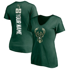 Milwaukee Bucks Women's Playmaker Personalized Name & Number V-Neck T-Shirt Online