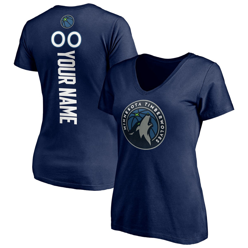 Minnesota Timberwolves Women's Playmaker Personalized Name & Number V-Neck T-Shirt Discount