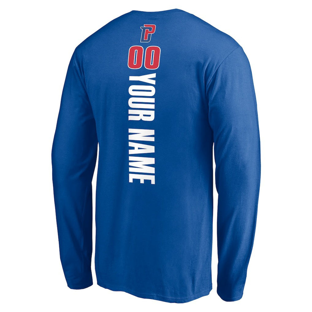 Detroit Pistons Playmaker Personalized Name & Number Long Sleeve T-Shirt sale New