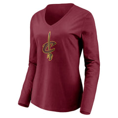 Cleveland Cavaliers Women's Playmaker Personalized Name & Number Long Sleeve V-Neck T-Shirt sale Online