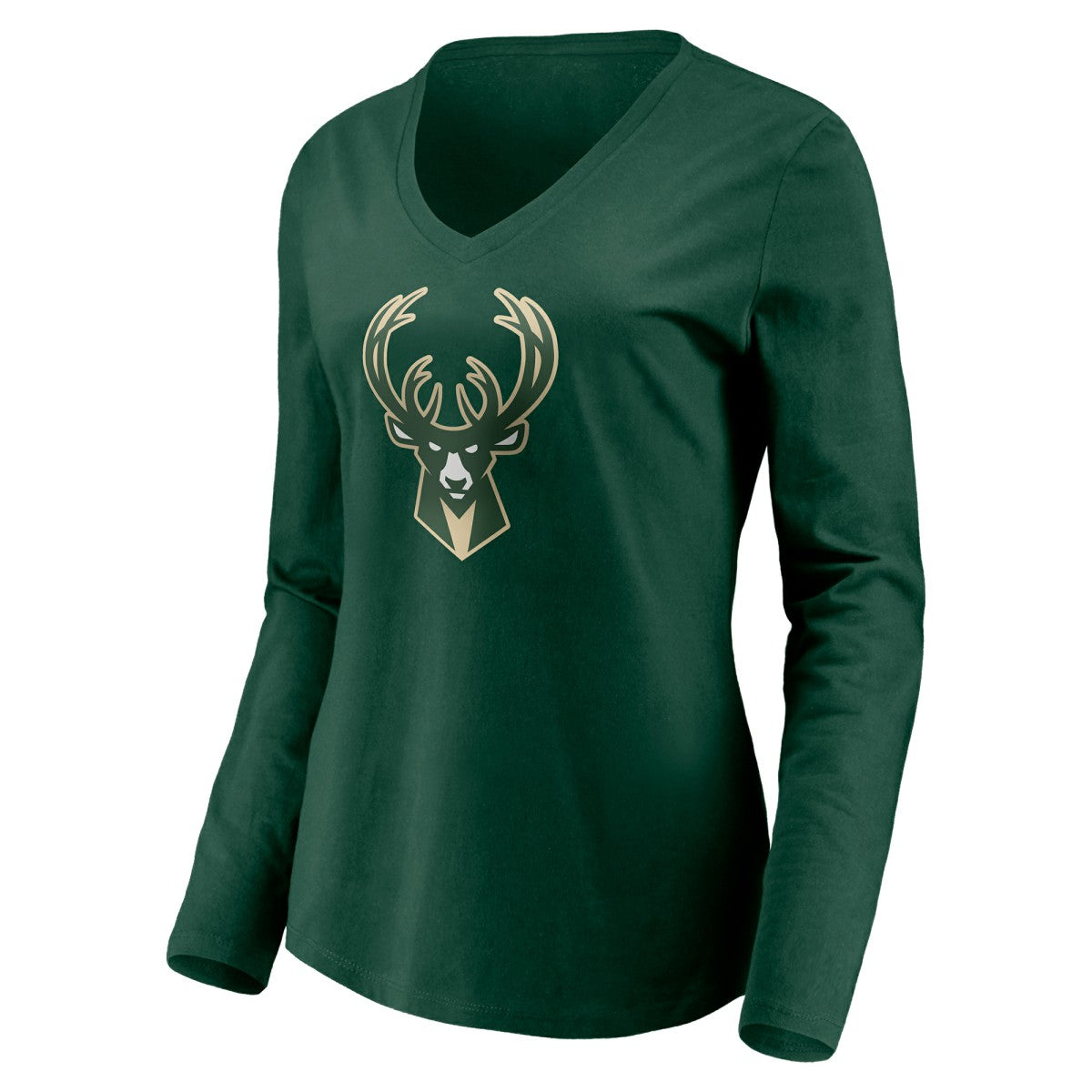 Milwaukee Bucks Women's Playmaker Personalized Name & Number Long Sleeve V-Neck T-Shirt Discount