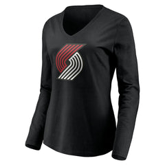 Portland Trail Blazers Women's Playmaker Personalized Name & Number Long Sleeve V-Neck T-Shirt New