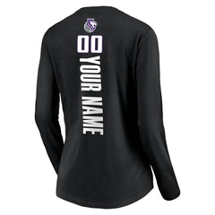 Sacramento Kings Women's Playmaker Personalized Name & Number Long Sleeve V-Neck T-Shirt Discount