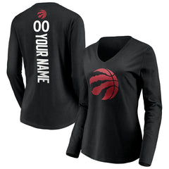 Toronto Raptors Women's Playmaker Personalized Name & Number Long Sleeve V-Neck T-Shirt Online
