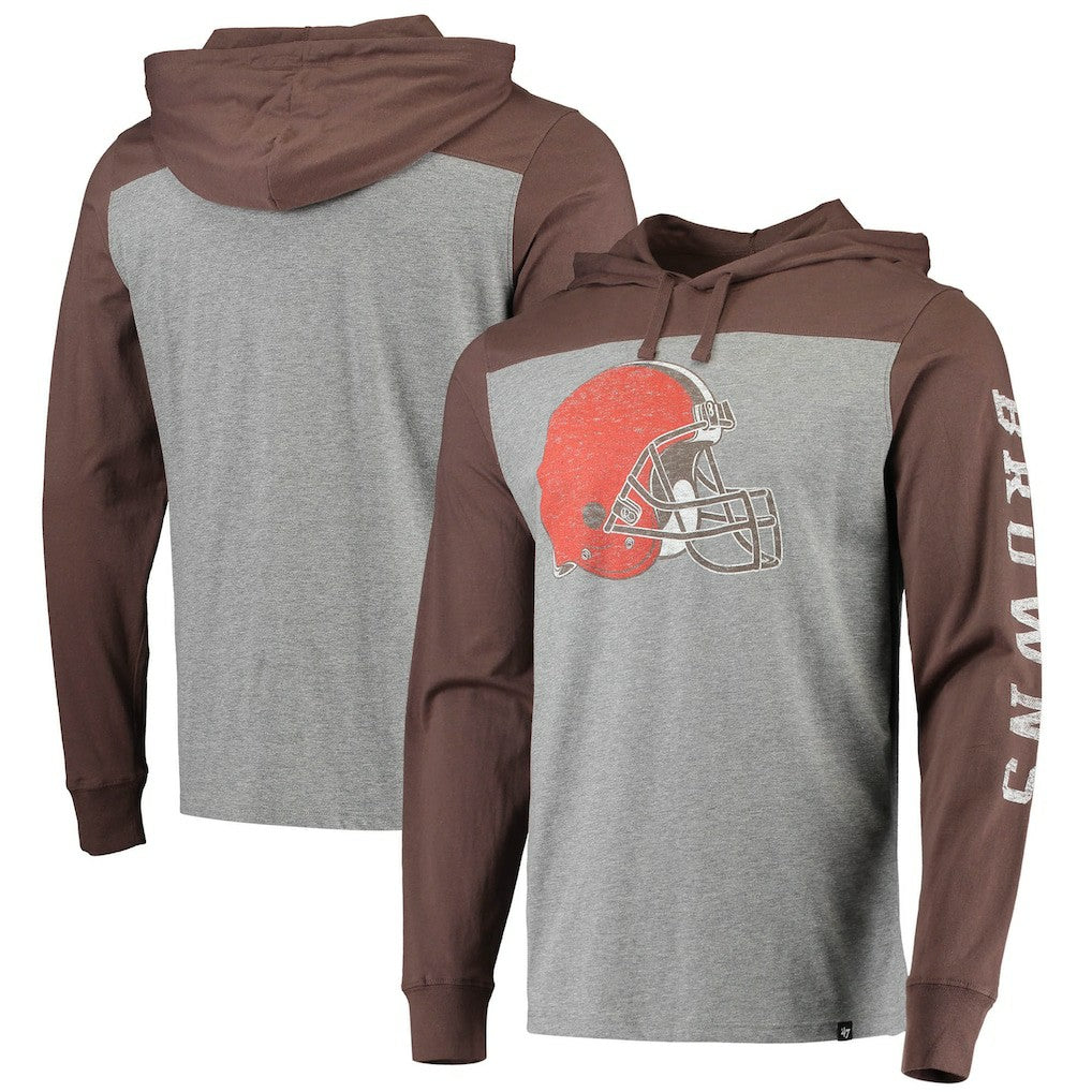 Cleveland Browns 47 brand '47 Franklin Wooster Long Sleeve Hoodie T-Shirt