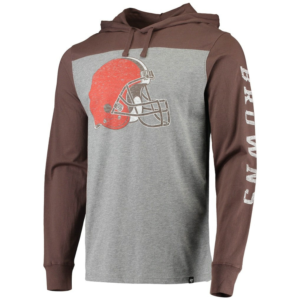 Cleveland Browns 47 brand '47 Franklin Wooster Long Sleeve Hoodie T-Shirt