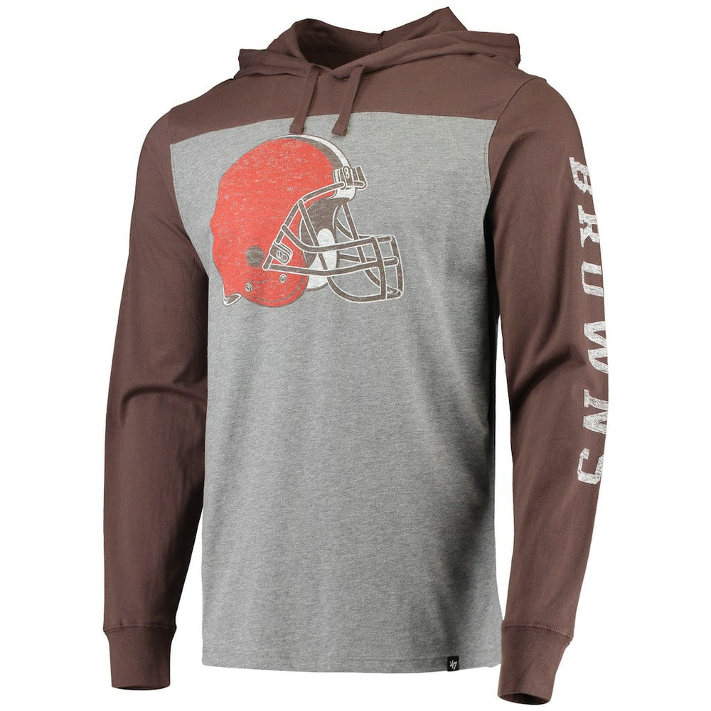 Cleveland Browns 47 brand '47 Franklin Wooster Long Sleeve Hoodie T-Shirt