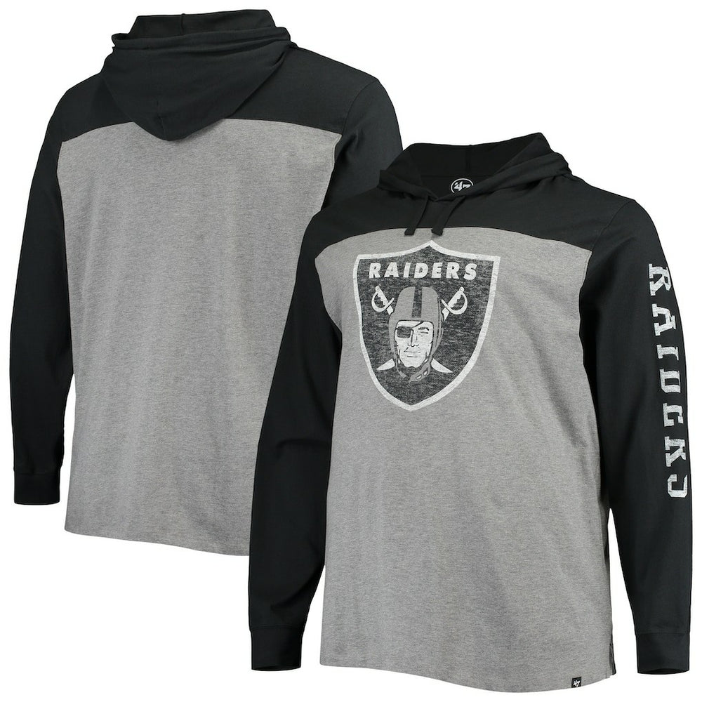 Las Vegas Raiders 47 brand '47 Franklin Wooster Long Sleeve Hoodie T-Shirt