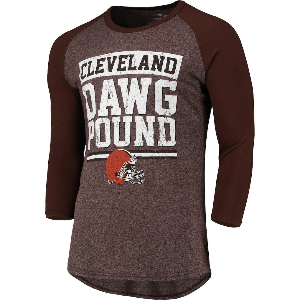 Cleveland Browns Fanatics Pastime Raglan 3/4-Sleeve T-Shirt
