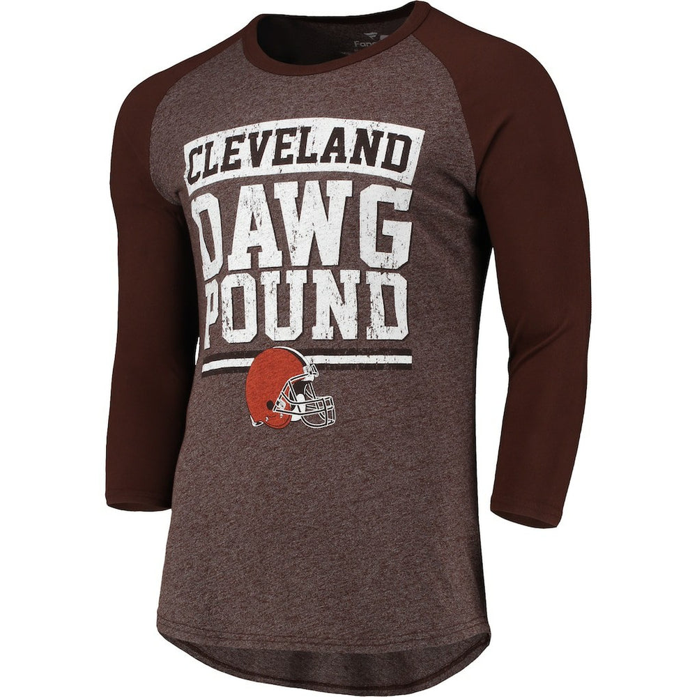 Cleveland Browns Fanatics Pastime Raglan 3/4-Sleeve T-Shirt
