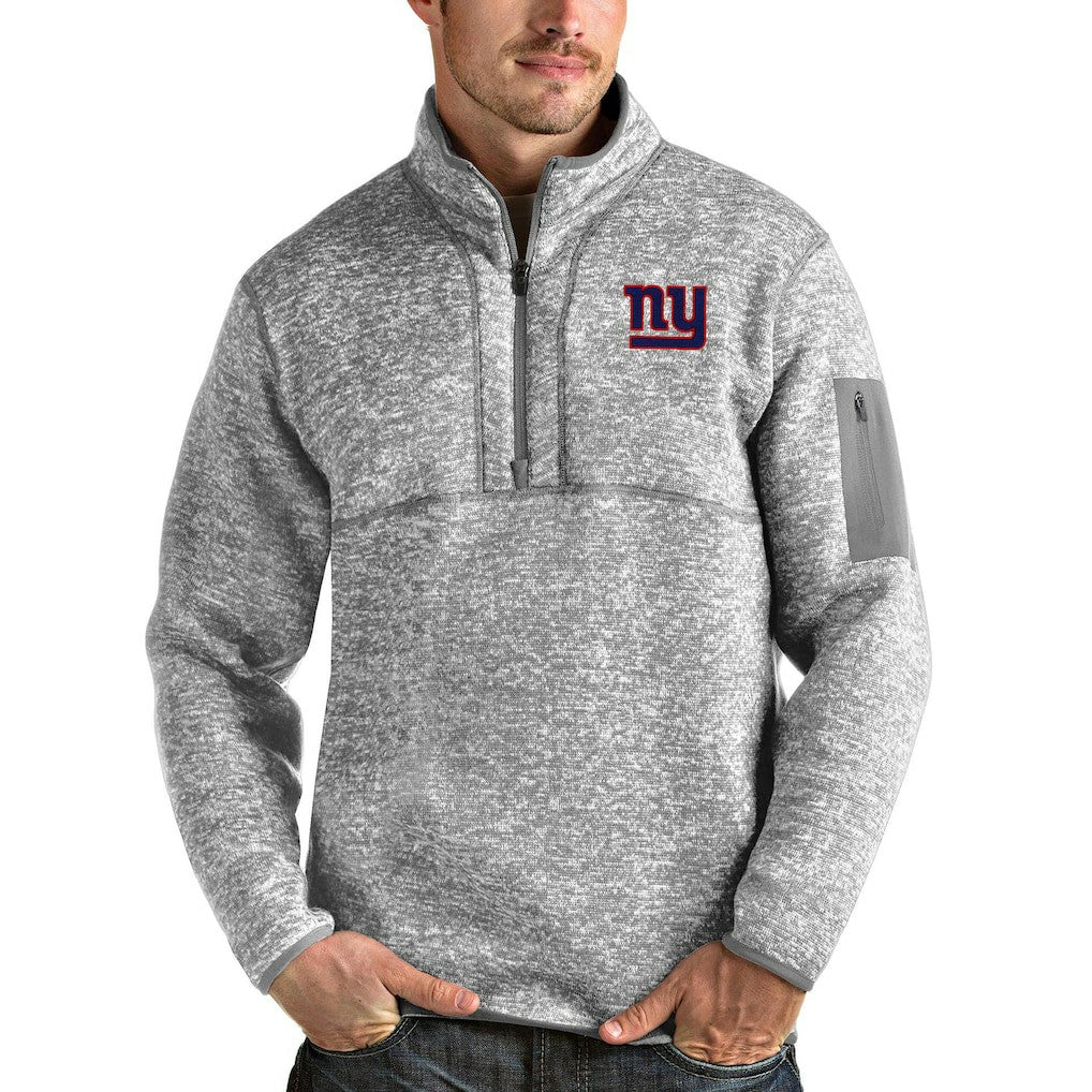 New York Giants  Antigua Team Logo Fortune Quarter-Zip Pullover Jacket