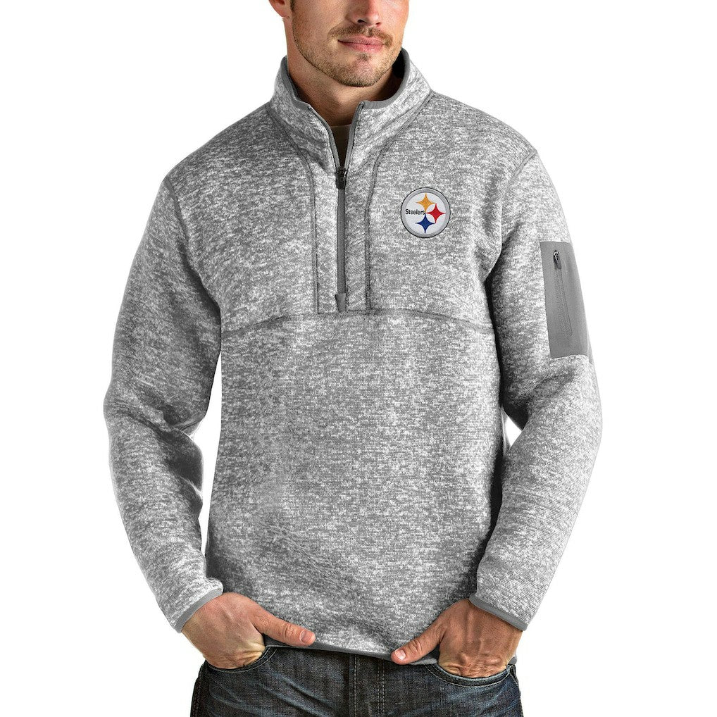 Pittsburgh Steelers  Antigua Team Logo Fortune Quarter-Zip Pullover Jacket