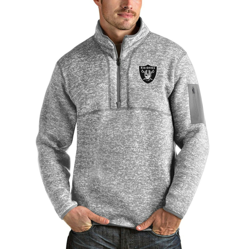 Las Vegas Raiders  Antigua Team Logo Fortune Quarter-Zip Pullover Jacket