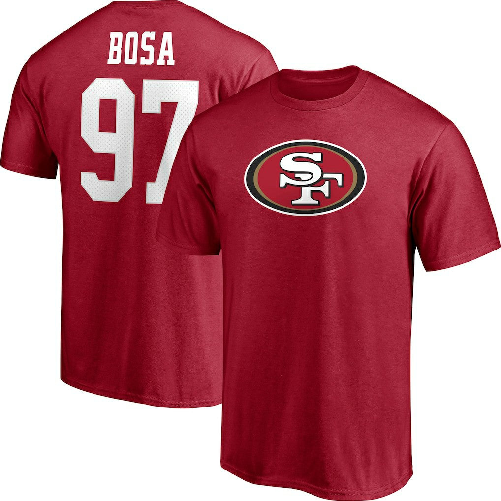 San Francisco 49ers Fanatics Nick Bosa  Player Icon Name & Number T-Shirt