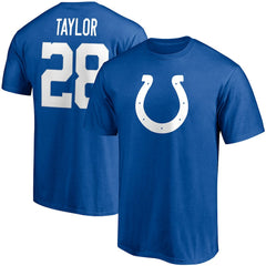 Indianapolis Colts Fanatics Jonathan Taylor  Player Icon Name & Number T-Shirt