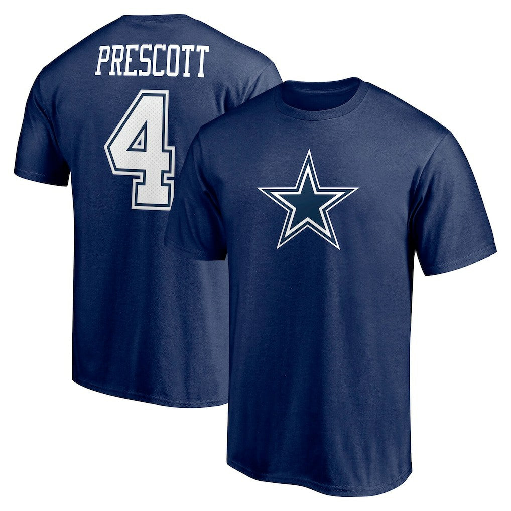 Dallas Cowboys Fanatics Dak Prescott  Player Icon Name & Number T-Shirt