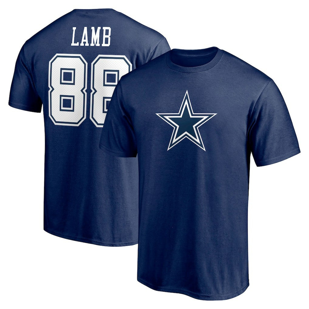Dallas Cowboys Fanatics CeeDee Lamb  Player Icon Name & Number T-Shirt