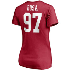 San Francisco 49ers Fanatics Nick Bosa  Women's Player Icon Name & Number V-Neck T-Shirt