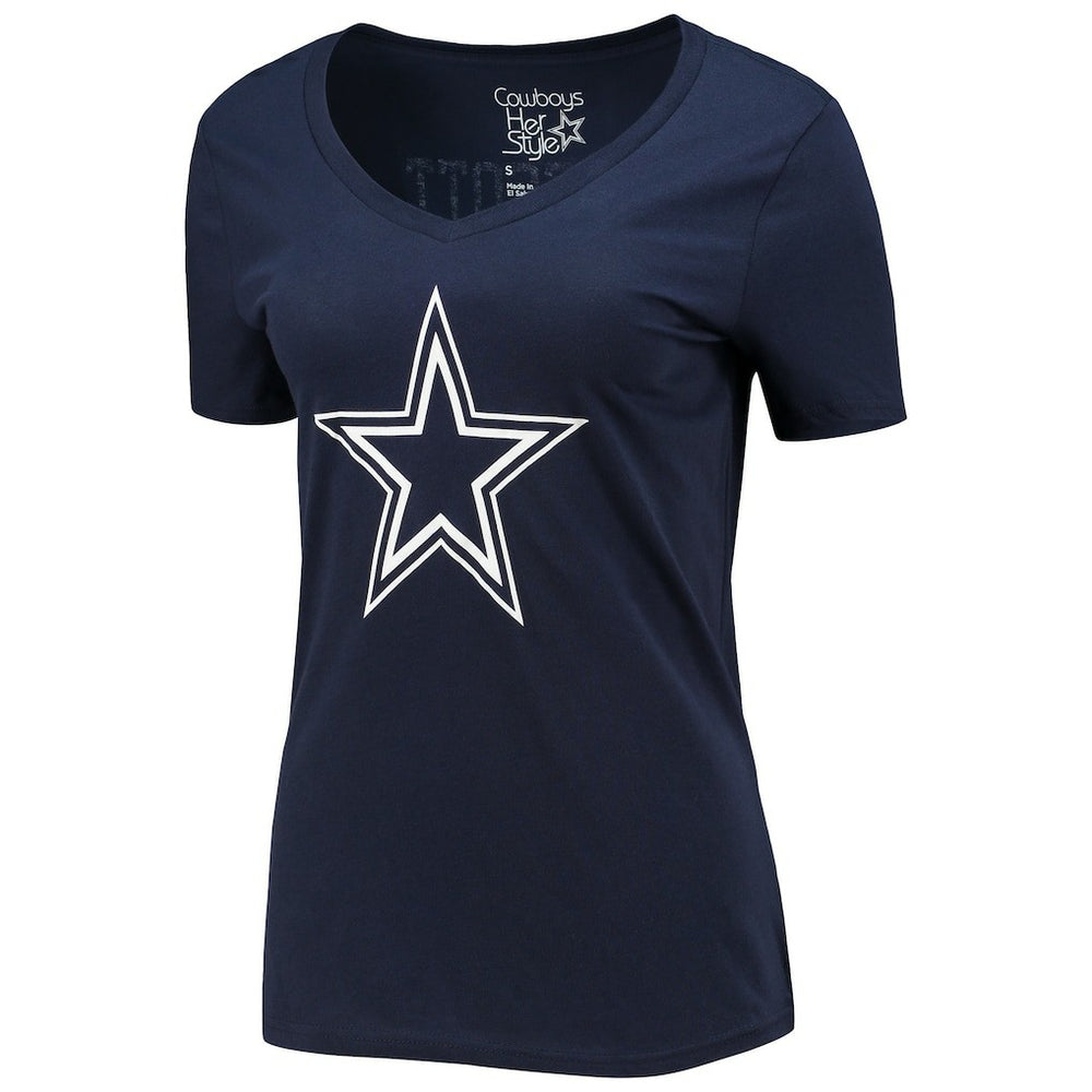 Dallas Cowboys Fanatics Dak Prescott  Women's Player Icon Name & Number V-Neck T-Shirt