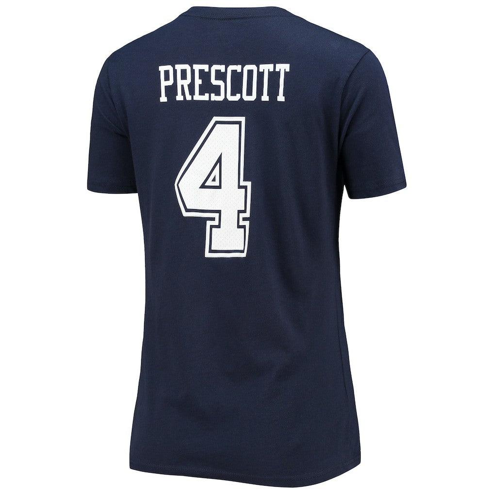 Dallas Cowboys Fanatics Dak Prescott  Women's Player Icon Name & Number V-Neck T-Shirt