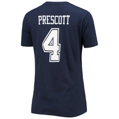 Dallas Cowboys Fanatics Dak Prescott  Women's Player Icon Name & Number V-Neck T-Shirt