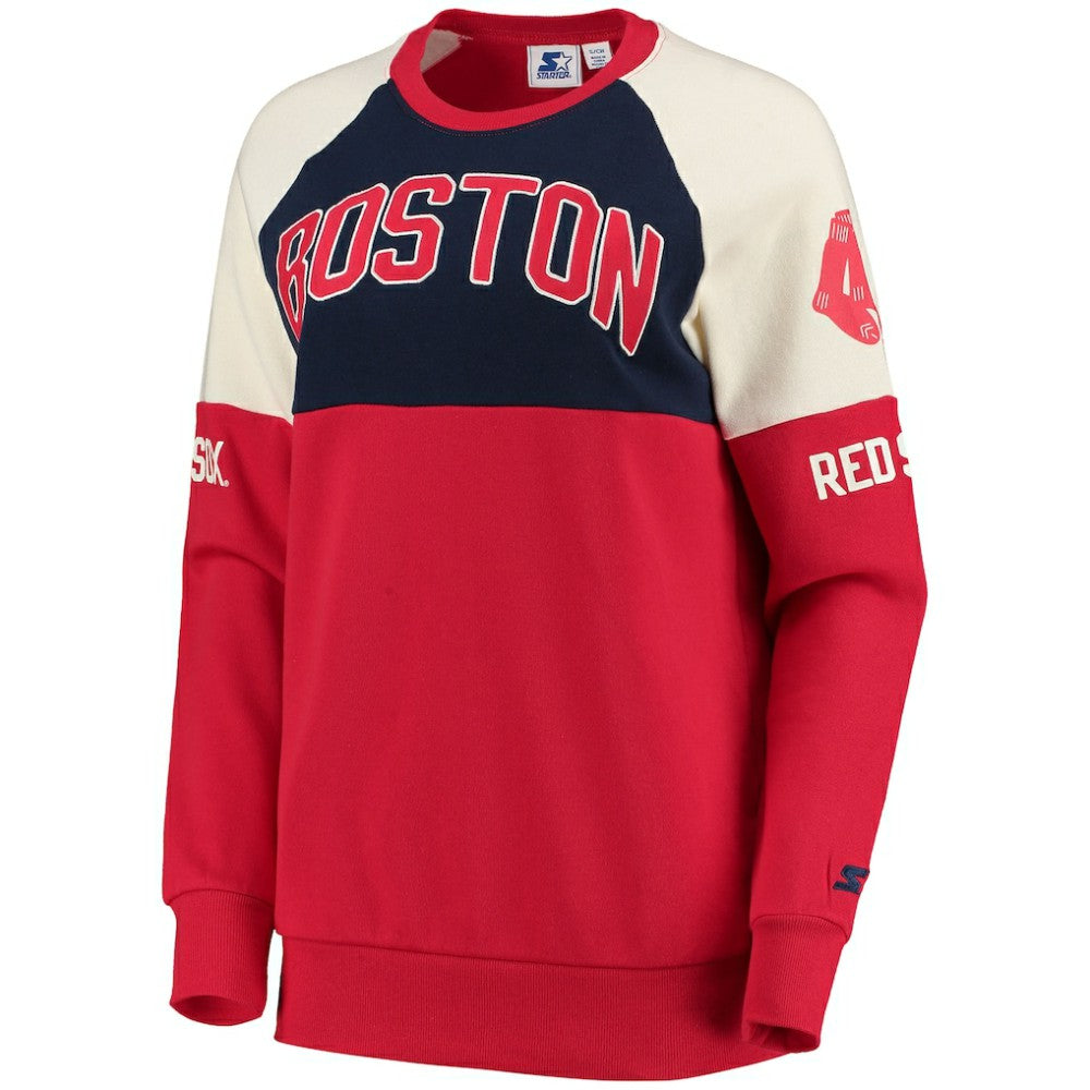 Boston Red Sox Starter Women's Baseline Raglan Pullover Sweatshirt | MLB For sale
