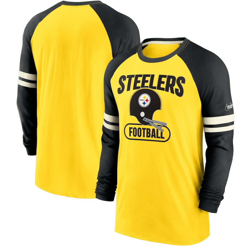 Pittsburgh Steelers Nike Throwback Raglan Long Sleeve T-Shirt