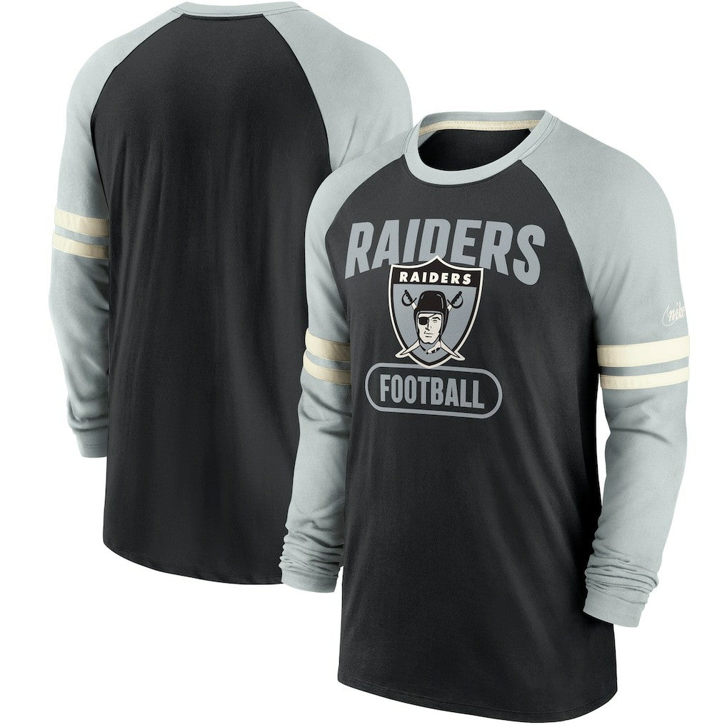 Las Vegas Raiders Nike Throwback Raglan Long Sleeve T-Shirt