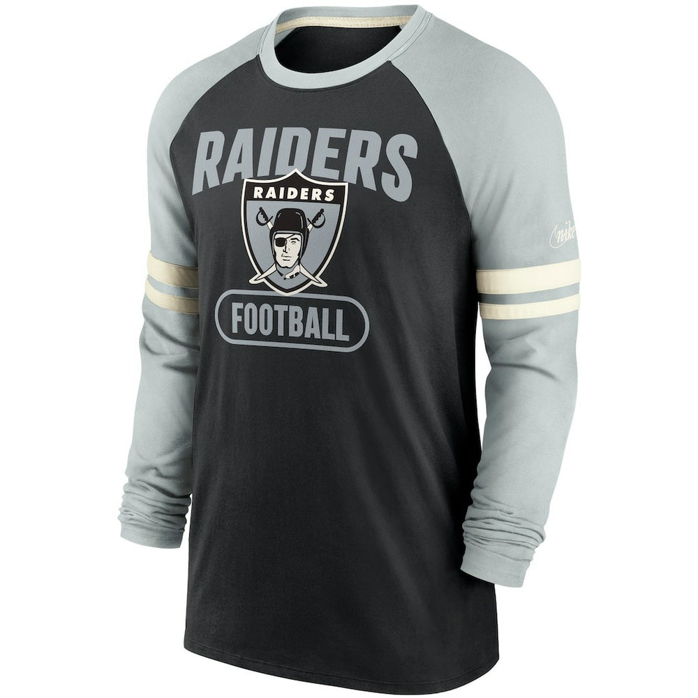 Las Vegas Raiders Nike Throwback Raglan Long Sleeve T-Shirt