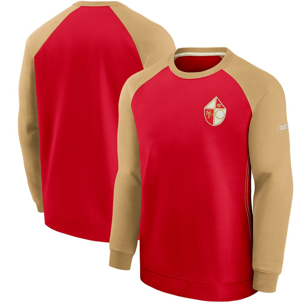 San Francisco 49ers Nike Historic Raglan Crew Performance Sweater