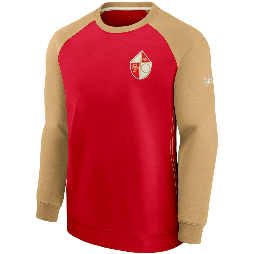 San Francisco 49ers Nike Historic Raglan Crew Performance Sweater