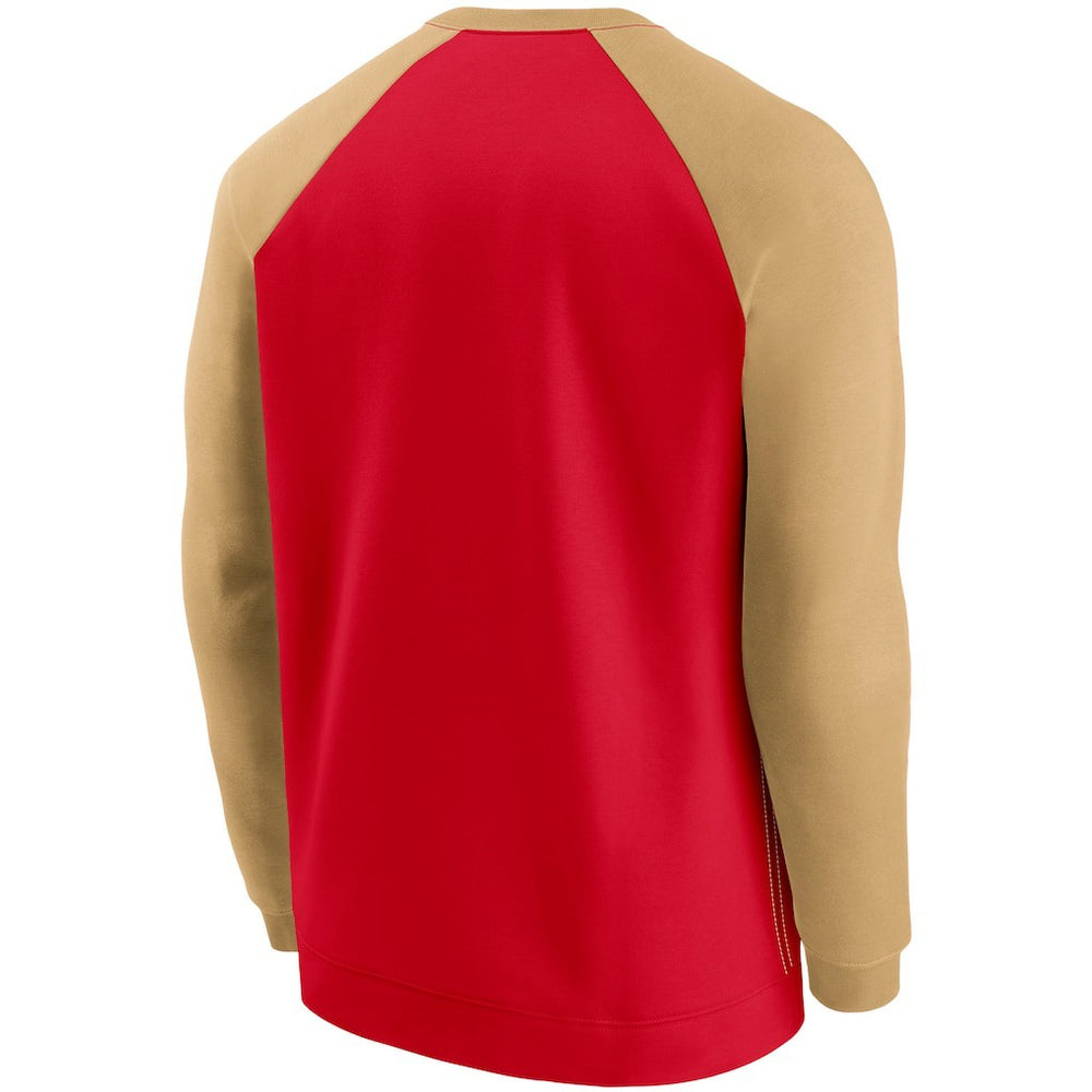 San Francisco 49ers Nike Historic Raglan Crew Performance Sweater