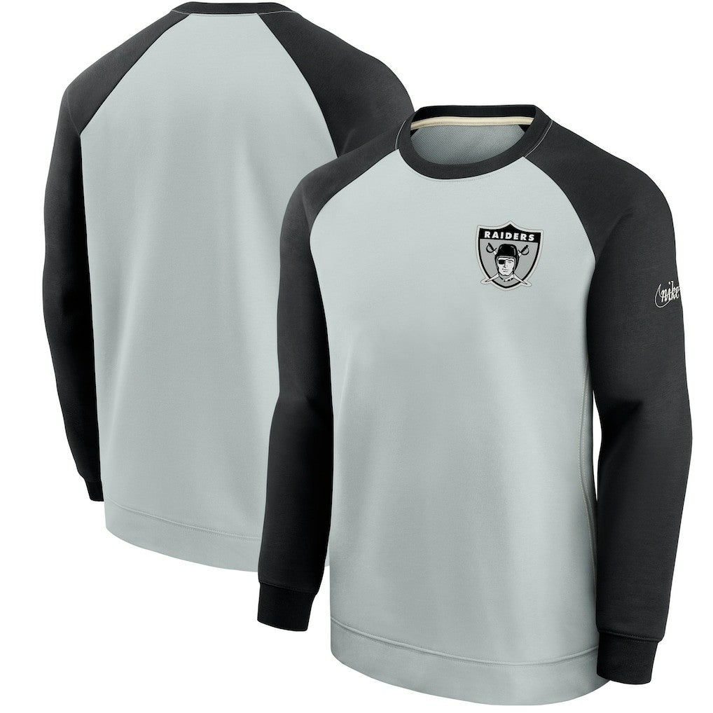 Las Vegas Raiders Nike Historic Raglan Crew Performance Sweater